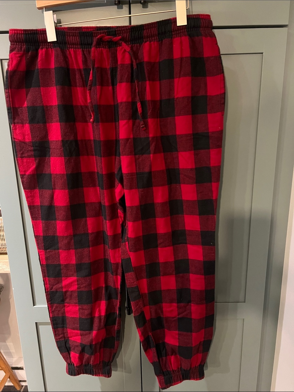 LL Bean Flannel Pants PJ Elastic Cuff Large 30”Length